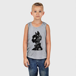 Майка детская хлопок Кибер кошечка - аниме, цвет: меланж — фото 2