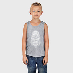 Майка детская хлопок Морда серьезной гориллы, цвет: меланж — фото 2