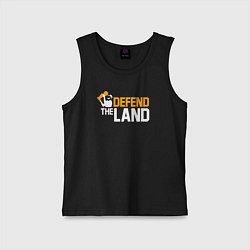 Майка детская хлопок Defend the land, цвет: черный