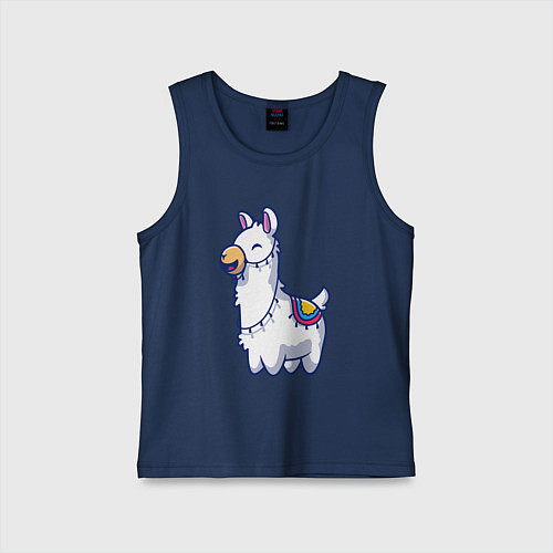 Детская майка Весёлая альпака / Тёмно-синий – фото 1