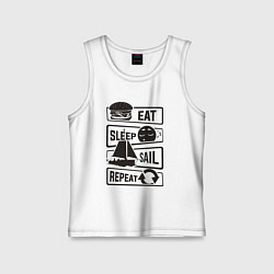 Майка детская хлопок Есть спать яхтинг, цвет: белый