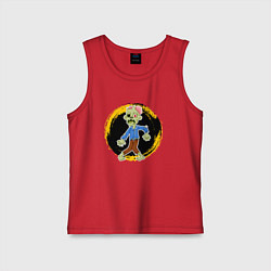 Майка детская хлопок Мультяшный зомби, цвет: красный