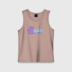 Майка детская хлопок Peace, цвет: пыльно-розовый