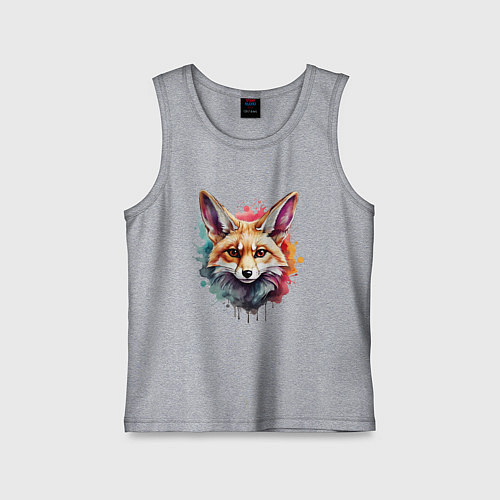 Детская майка Лиса акварель 2 / Меланж – фото 1