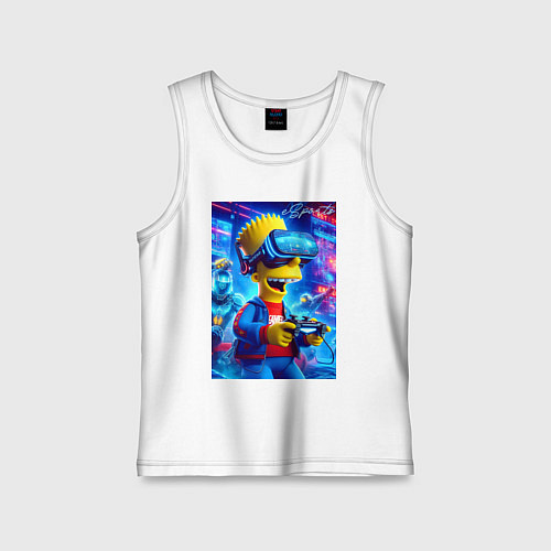 Детская майка Bart Simpson is an avid gamer - esports / Белый – фото 1