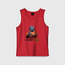 Майка детская хлопок Lethal Company: I want you, цвет: красный