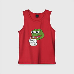 Майка детская хлопок Pepe feels good man, цвет: красный