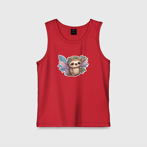 Детская майка Маленький ленивец / Красный – фото 1