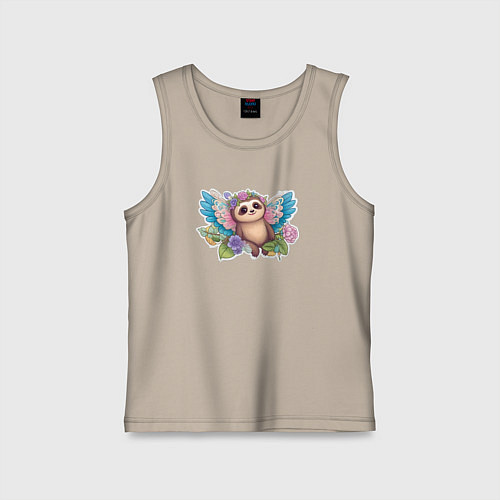 Детская майка Маленький ленивец / Миндальный – фото 1