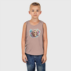 Майка детская хлопок Маленький ленивец, цвет: пыльно-розовый — фото 2