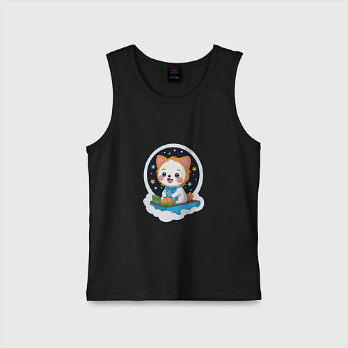 Детская майка Собачка в звездном небе / Черный – фото 1