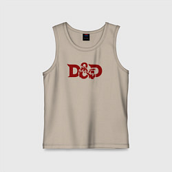 Майка детская хлопок Днд дракон лого, цвет: миндальный