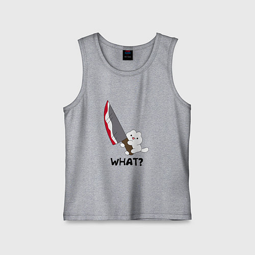 Детская майка What котёнок / Меланж – фото 1