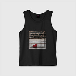 Майка детская хлопок Брошенное сердце, цвет: черный