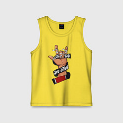 Майка детская хлопок Джиу-джитсу вперед, цвет: желтый