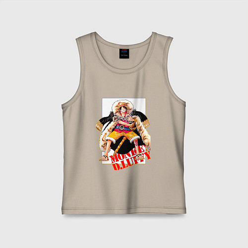 Детская майка Луффи из аниме и манги One Piece / Миндальный – фото 1