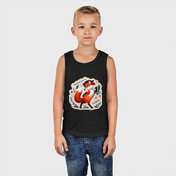 Майка детская хлопок Лиса несравненная краса, цвет: черный — фото 2