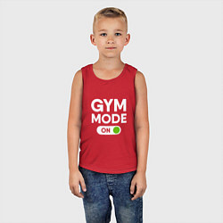 Майка детская хлопок Gym mode on, цвет: красный — фото 2