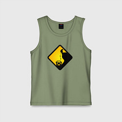 Майка детская хлопок Знаки опасности - медведь, цвет: авокадо