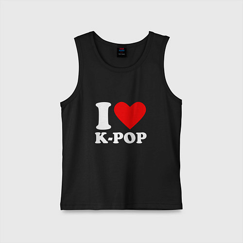 Детская майка Я люблю k-pop / Черный – фото 1