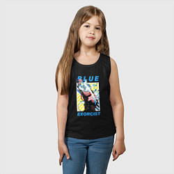 Майка детская хлопок Рин - Синий экзорцист, цвет: черный — фото 2