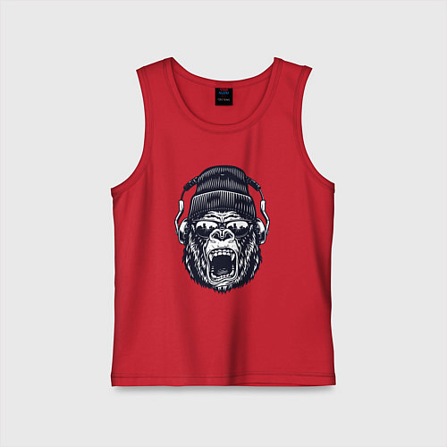 Детская майка Music gorilla / Красный – фото 1