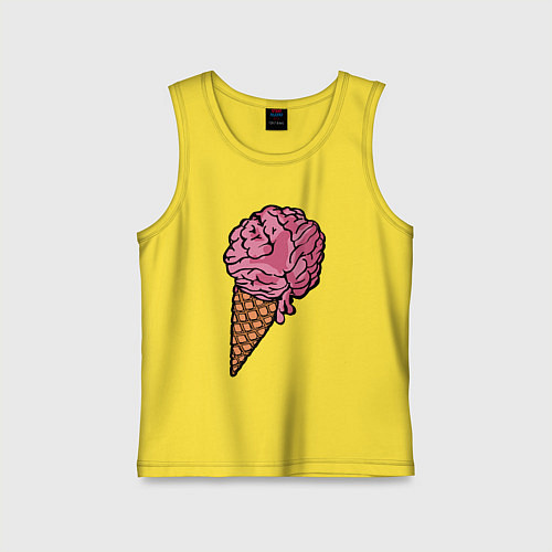 Детская майка Brain ice cream / Желтый – фото 1