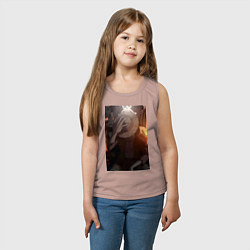 Майка детская хлопок Ван Пис Луффи Монки Д, цвет: пыльно-розовый — фото 2