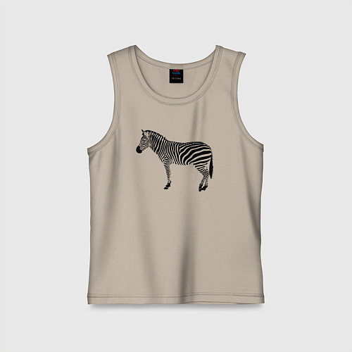 Детская майка Зебра черные полоски / Миндальный – фото 1