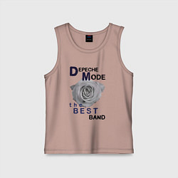 Майка детская хлопок Depeche Mode - best of band, цвет: пыльно-розовый