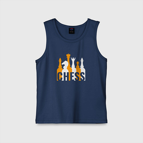 Детская майка Фигуры шахматные / Тёмно-синий – фото 1