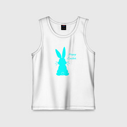 Майка детская хлопок Пасхальный кролик бирюзовый, цвет: белый