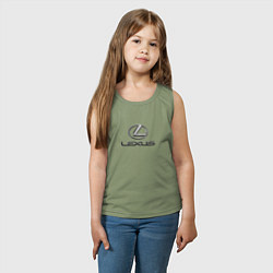 Майка детская хлопок Lexus авто бренд лого, цвет: авокадо — фото 2