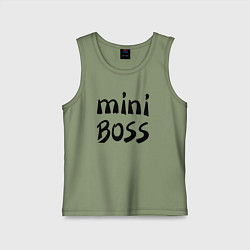 Майка детская хлопок Mini boss, цвет: авокадо