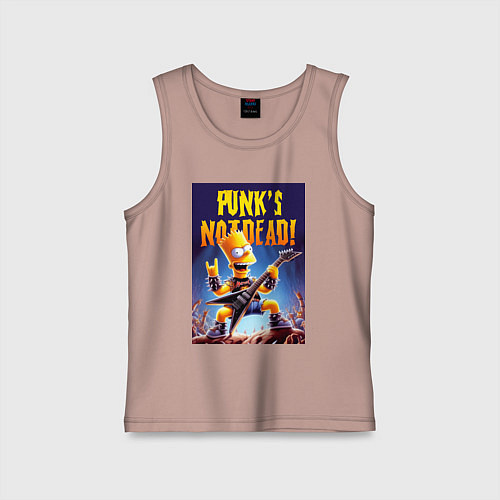 Детская майка Bart Simpson - punks not dead / Пыльно-розовый – фото 1