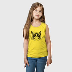 Майка детская хлопок Grumpy cat мем, цвет: желтый — фото 2