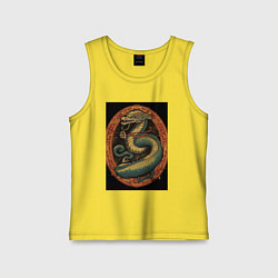 Майка детская хлопок Дракон Муай Тай, цвет: желтый
