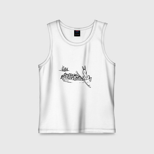 Детская майка Дед Мазии и заяц на лодке / Белый – фото 1