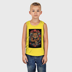 Майка детская хлопок Боевой тигр Муай Тай, цвет: желтый — фото 2