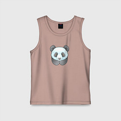 Майка детская хлопок Маленькая забавная панда, цвет: пыльно-розовый