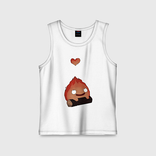 Детская майка Кальцифер сердце / Белый – фото 1