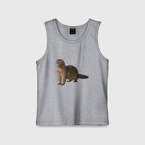 Детская майка Пушистая выдра / Меланж – фото 1