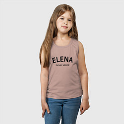 Майка детская хлопок Elena never alone - motto, цвет: пыльно-розовый — фото 2