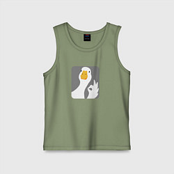 Майка детская хлопок Гусь-нормусь, цвет: авокадо