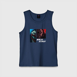 Майка детская хлопок Ninja Kamui, цвет: тёмно-синий