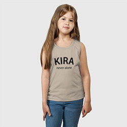 Майка детская хлопок Kira never alone - motto, цвет: миндальный — фото 2