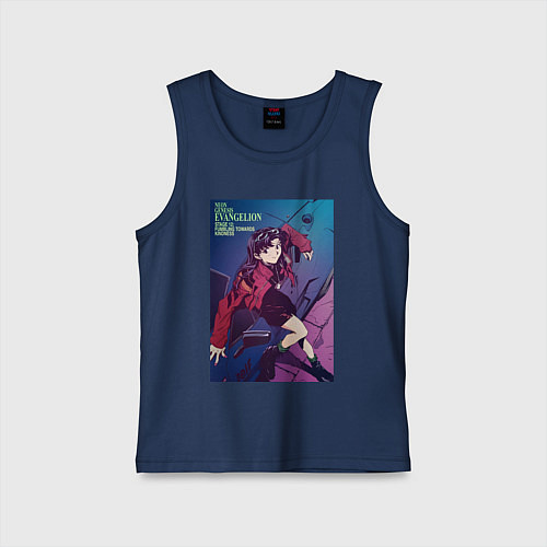 Детская майка Евангелион Мисато Кацураги / Тёмно-синий – фото 1