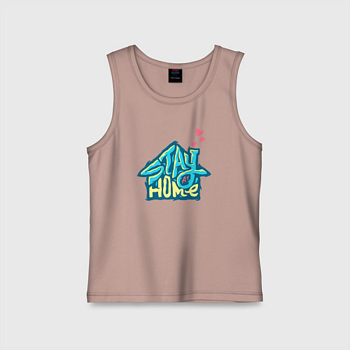 Детская майка Будь дома / Пыльно-розовый – фото 1