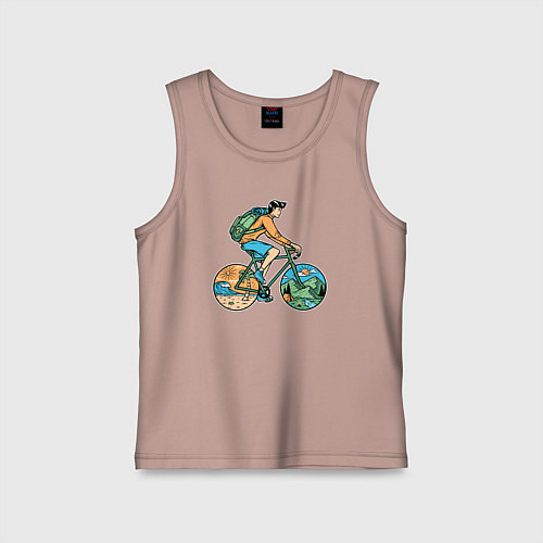 Детская майка Nature biker / Пыльно-розовый – фото 1