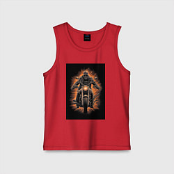 Детская майка Скелет едет на старом мотоцикле